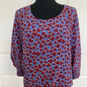 Anthropologie  Silk Heart Blouse